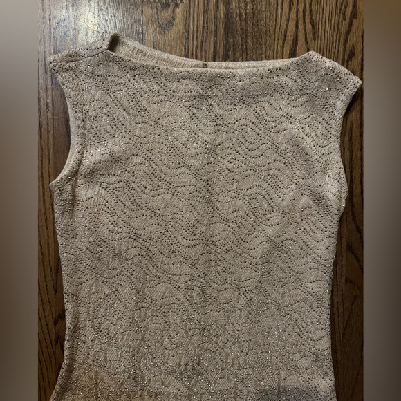 St. John Gold Shimmer Embellished Evening Dress, size 4 - Picture 3 of 6